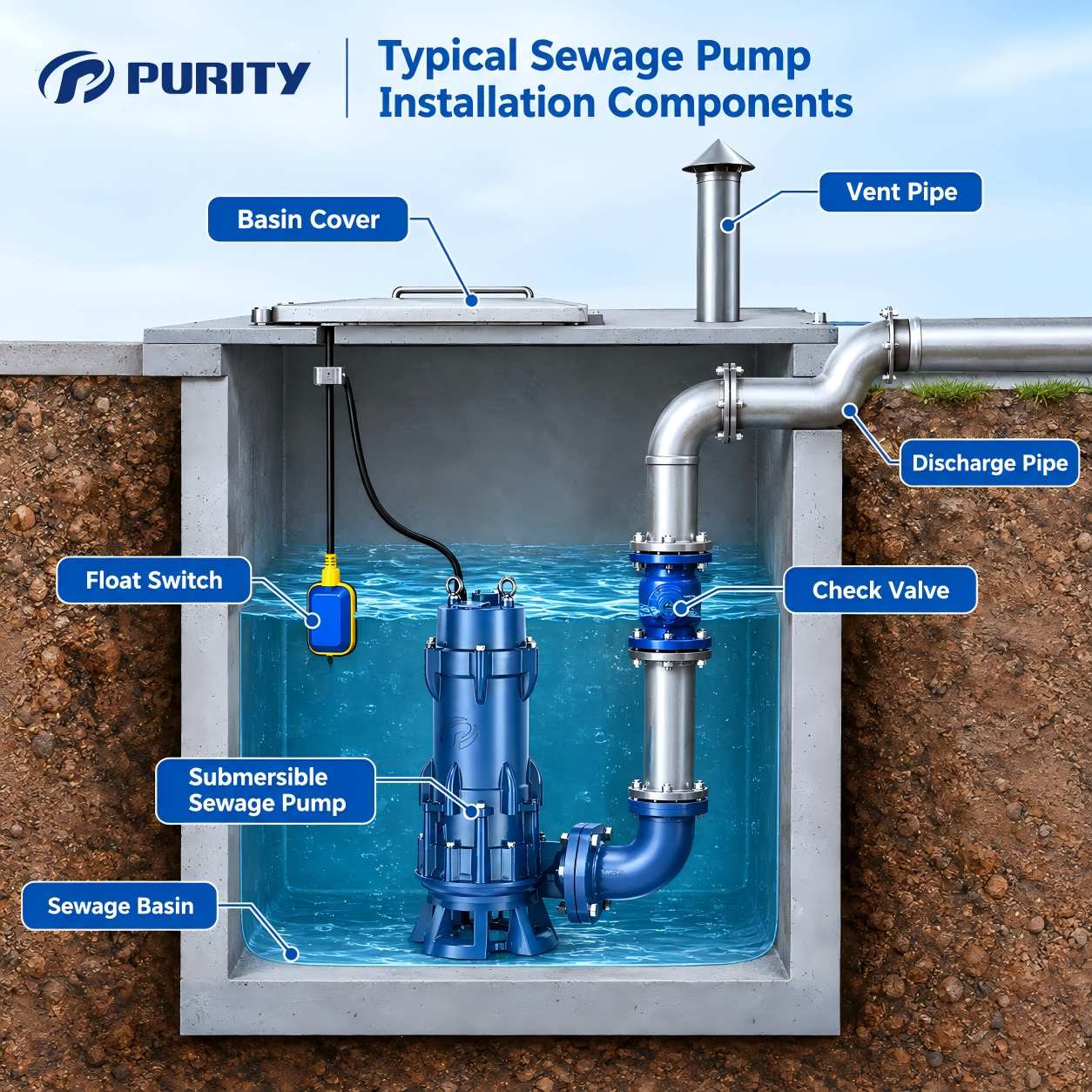 Sewage Pump Installation Components