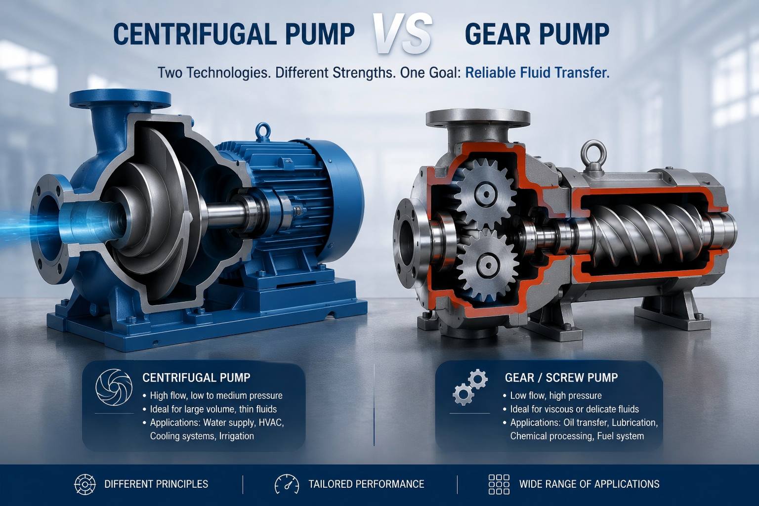 centrifugal pump vs gear pump